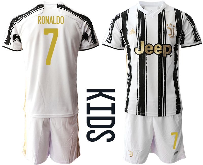 Youth 2020-2021 club Juventus home #7 white Soccer Jerseys->juventus jersey->Soccer Club Jersey